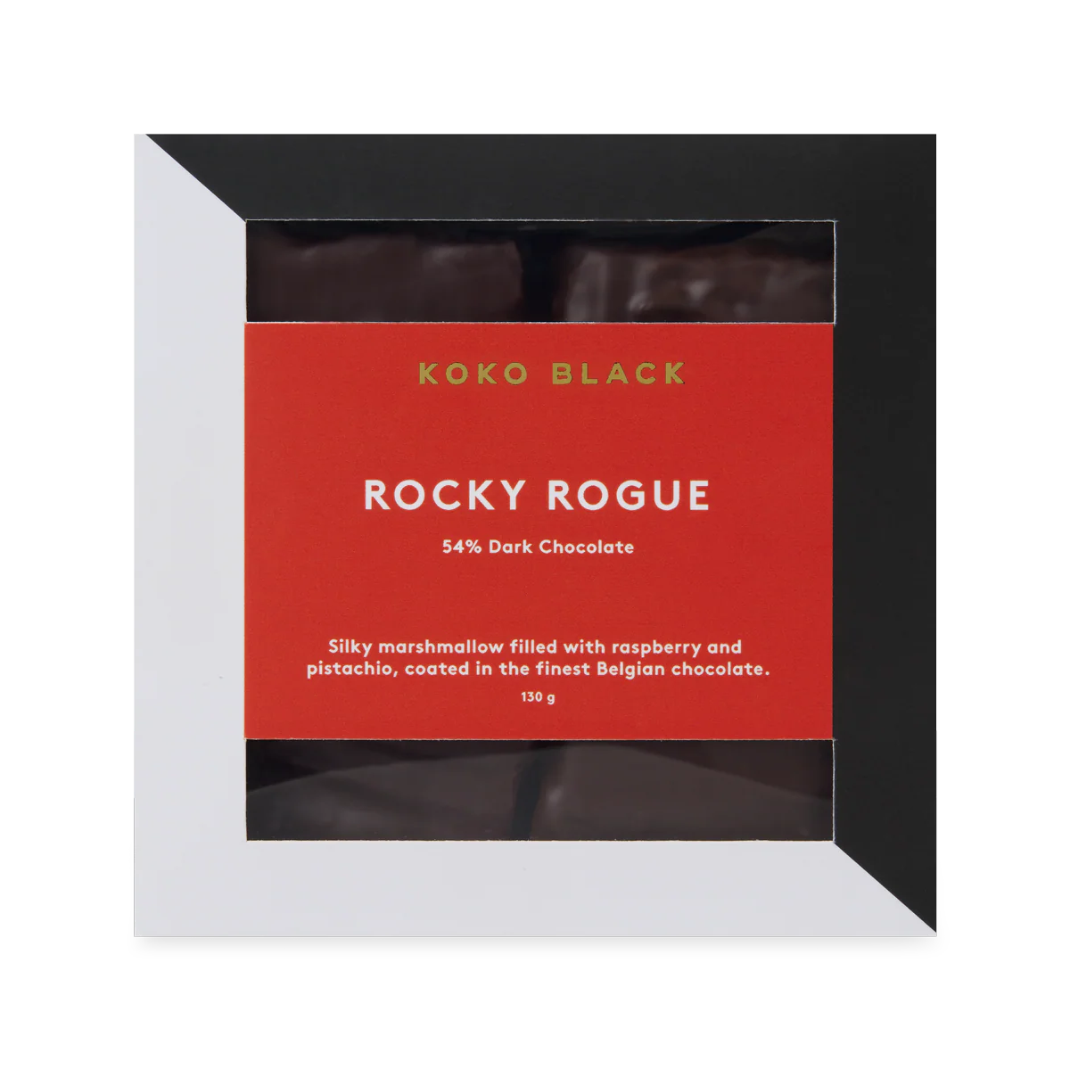 Koko Black Rocky Rogue chocolate packaging on a white background