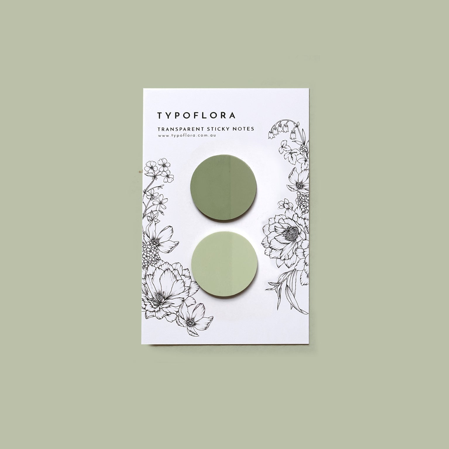 Typoflora - Transparent Sticky Notes - Circle