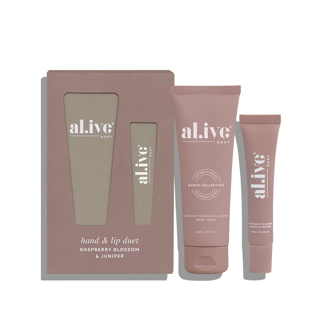 alive hand and lip duet raspberry blossm & juinper