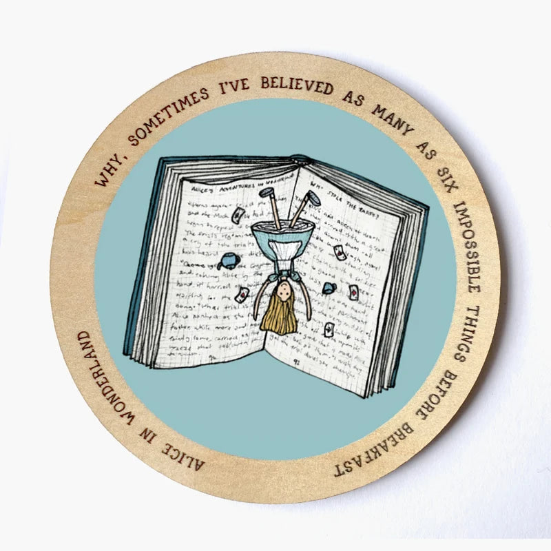 books coasters hand illustrated by Nonesense Maker
