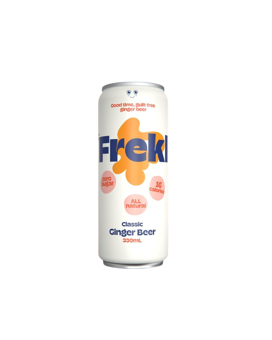 Freki ginger beer can on a white background