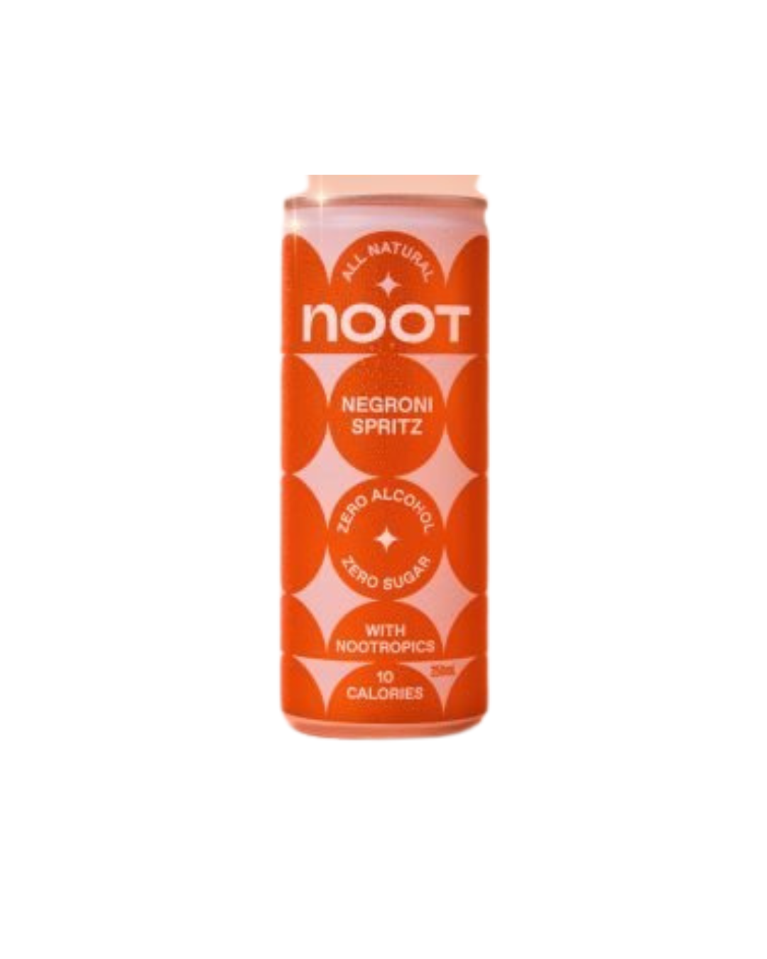 Orange can of Noot Negroni Spritz on a white background