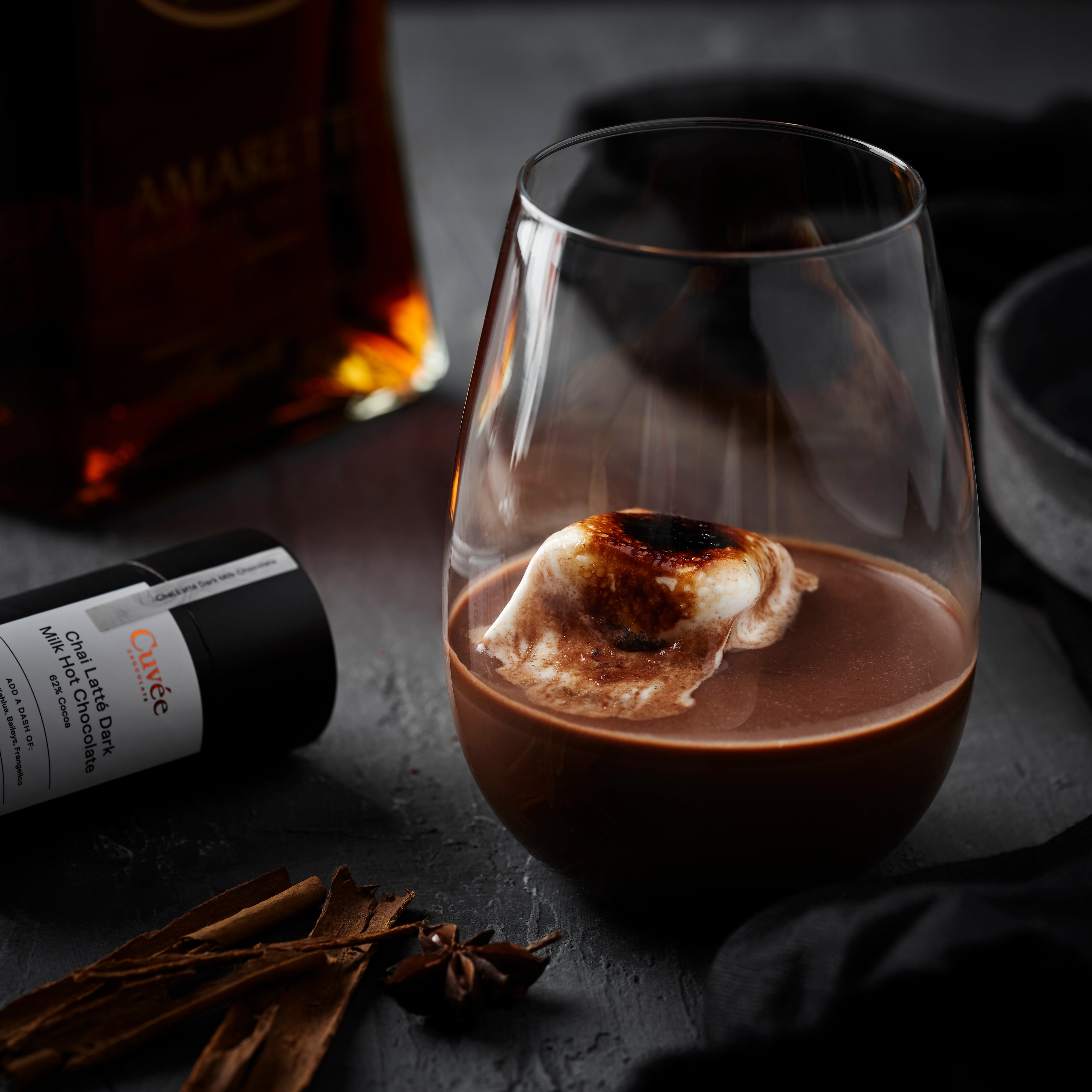 Cuvee chai latte dark milk hot chocolate