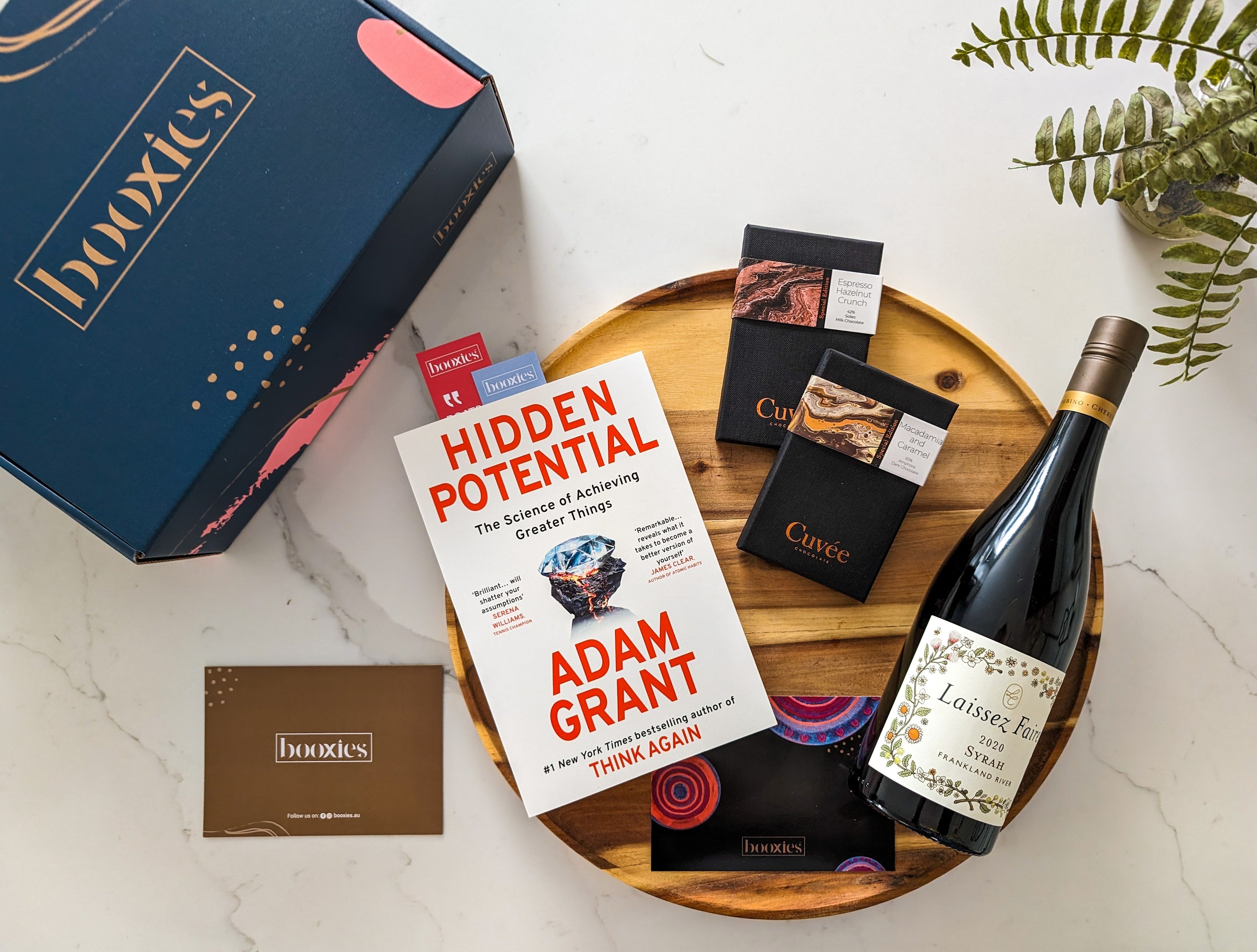 EFOY corporate gifting showing read n wine curated booxie with hidden potential book