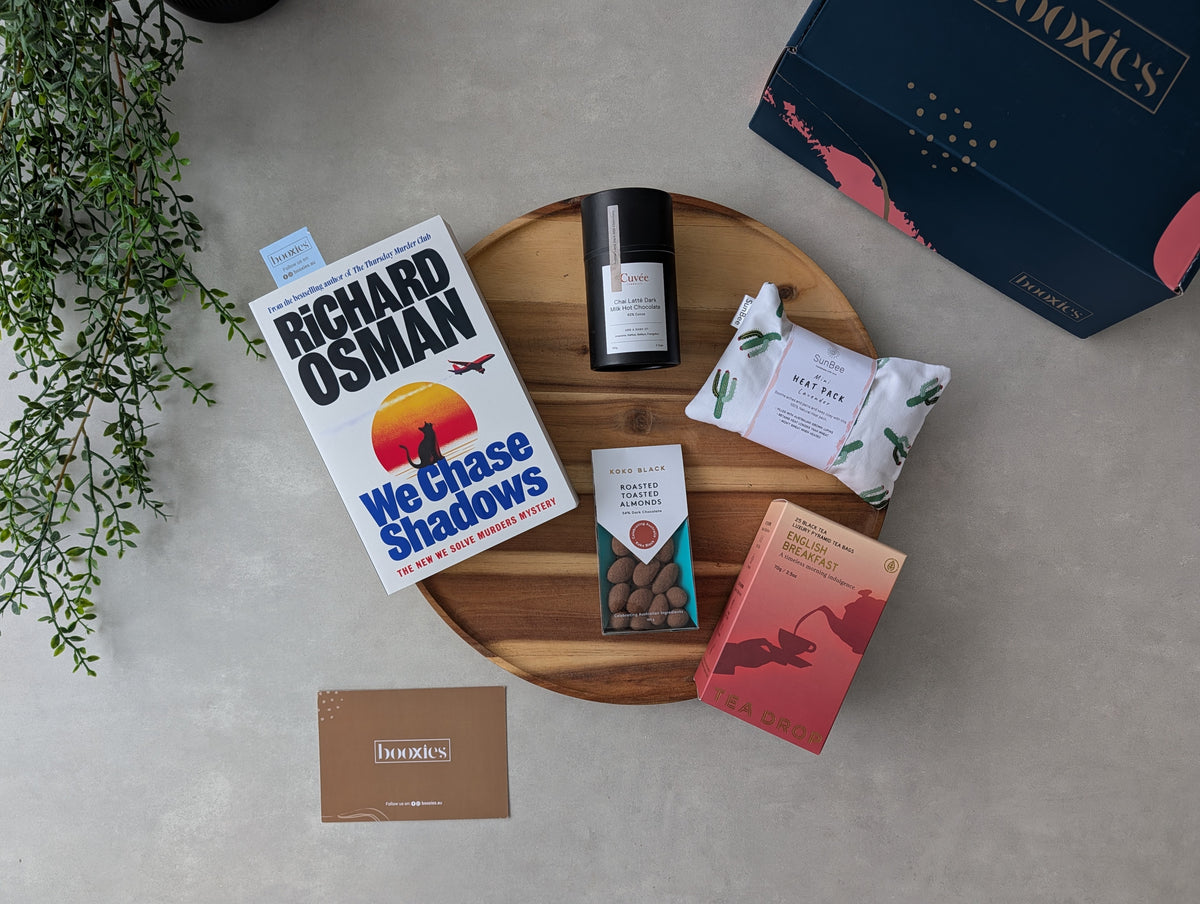 A warm hug curated booxies flatlay