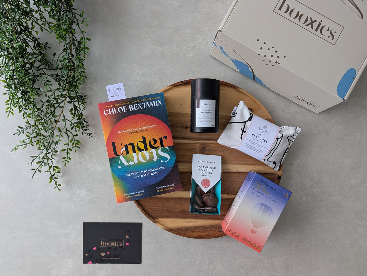 A warm hug curated booxies flatlay