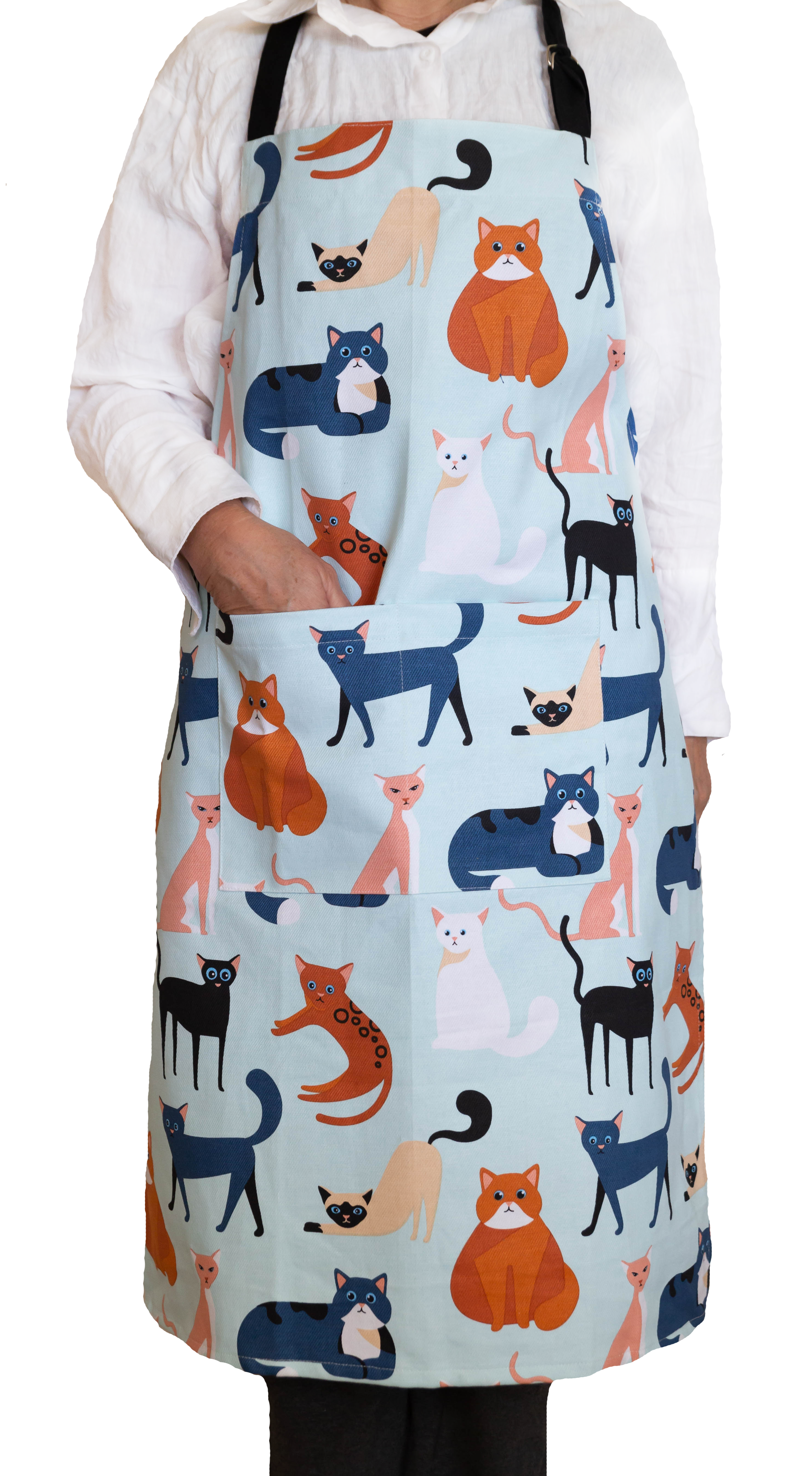 Apron heavy dril colourful cats