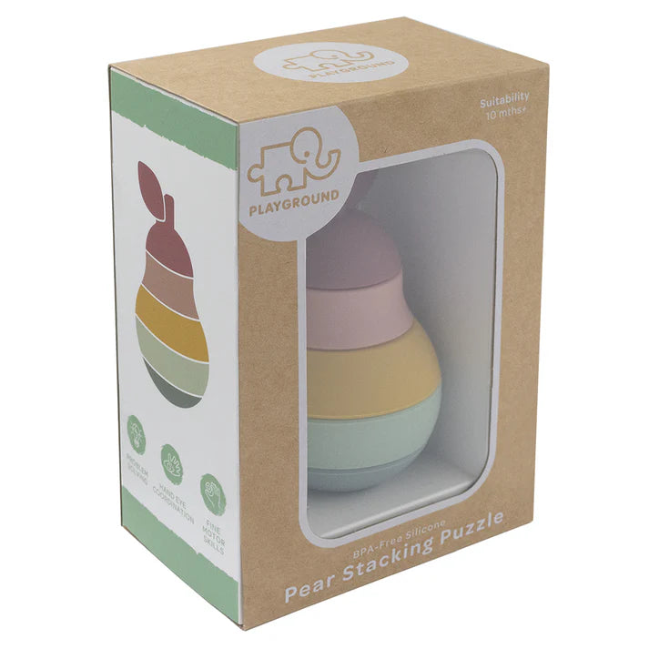 Living Textile Stacking Silicone Pear in a box