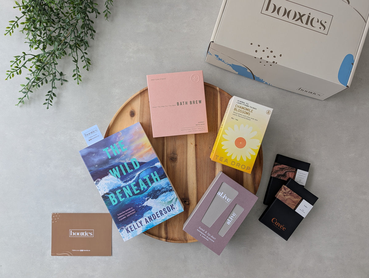 pages & pampering curated booxies flatlay