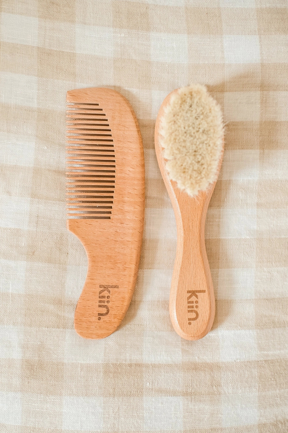 Kiin Wooden Baby Brush + Comb Set