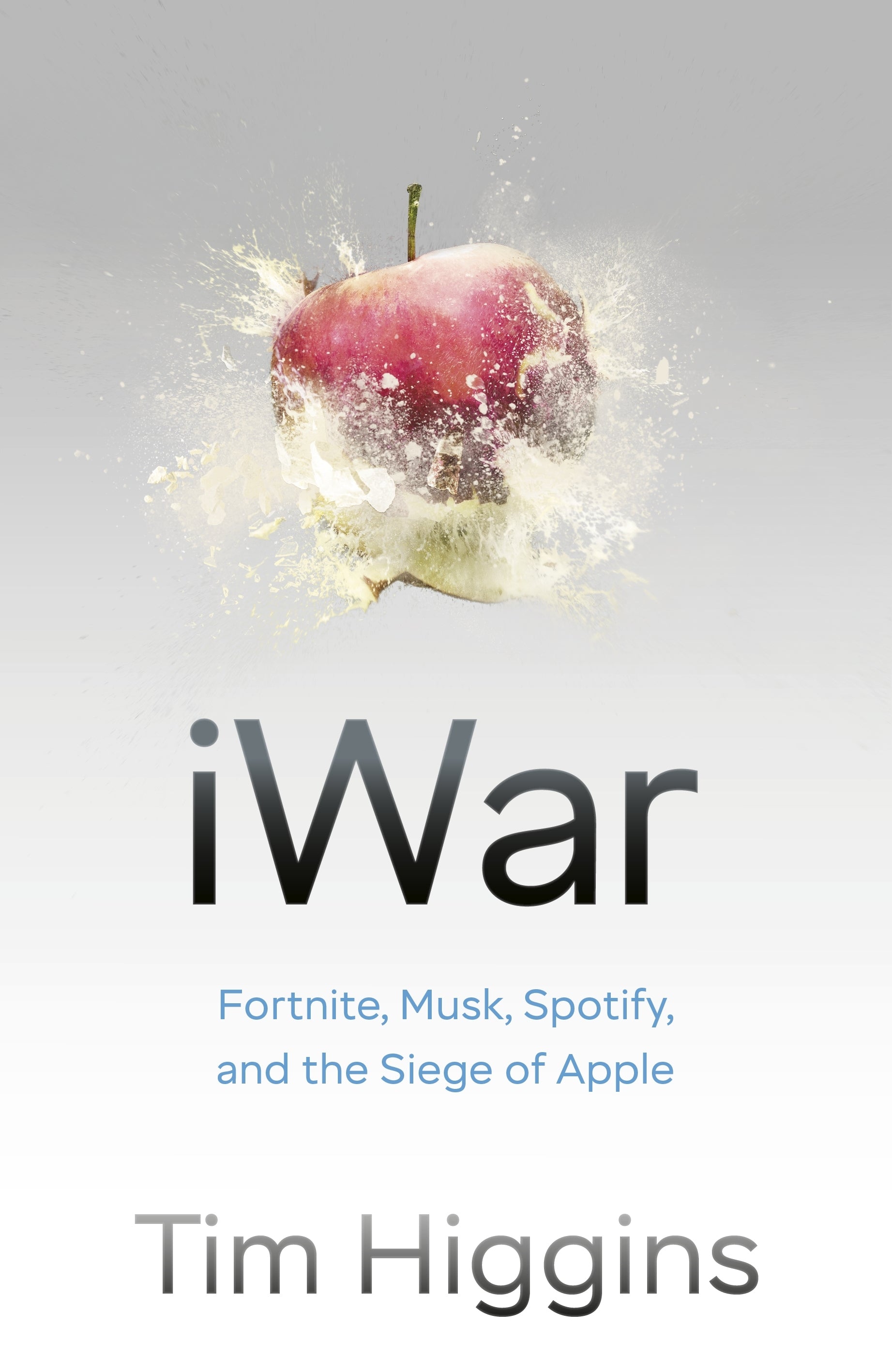 Book cover of 'iWar' by Tim Higgins with an apple graphic on a gray background
