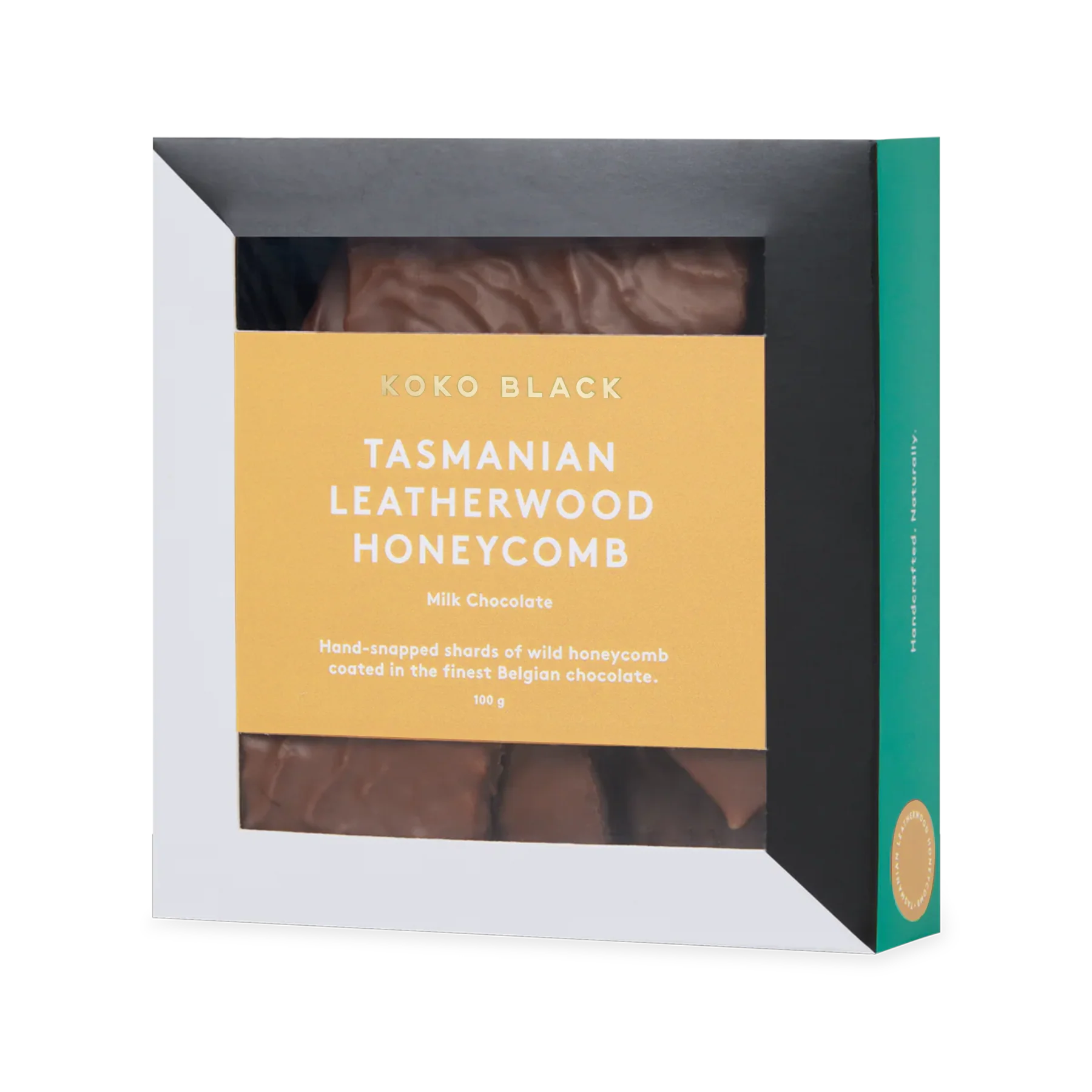 Koko Black Tasmanian Leatherwood Honeycomb chocolate bar in packaging