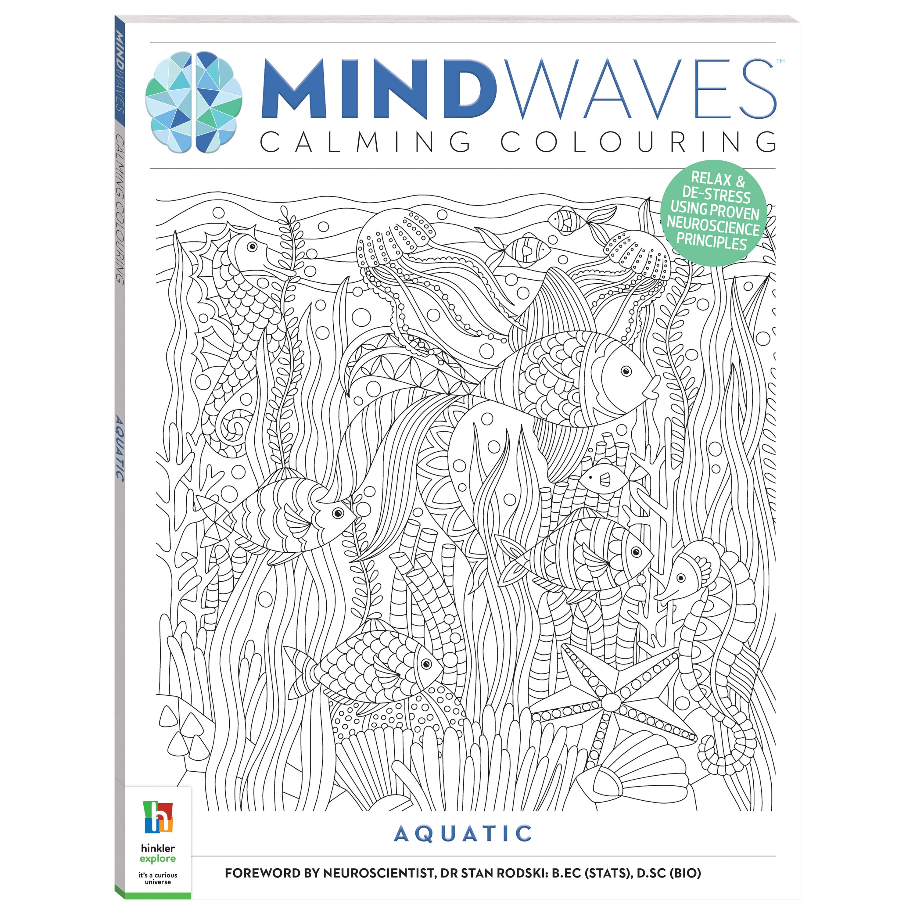 Mindwaves Calming Colouring Book - Aquatic