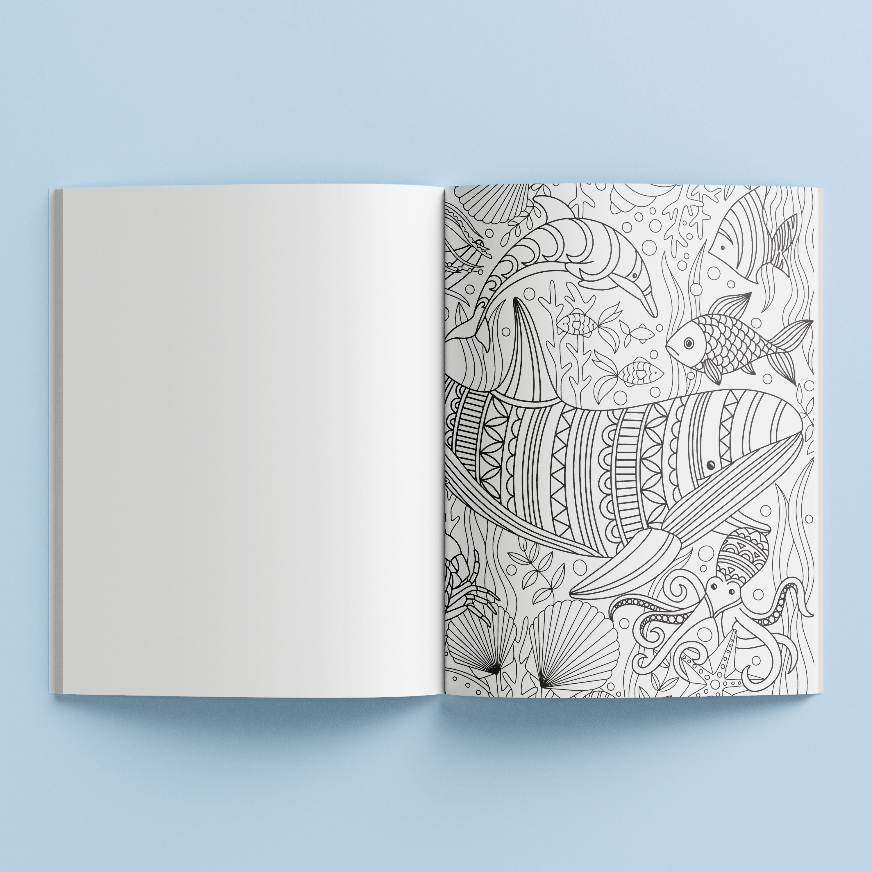 Mindwaves Calming Colouring Book - Aquatic