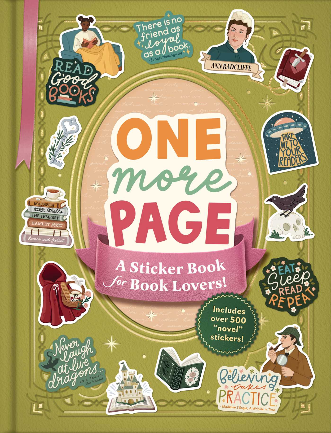 a sticker book  for book lovers one more page