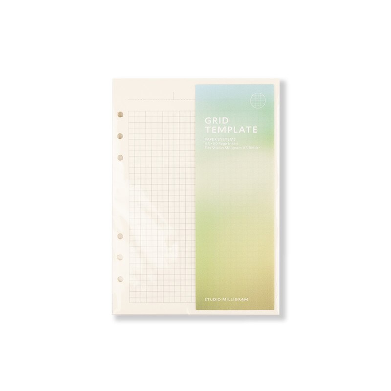 Grid template with a gradient design on a white background