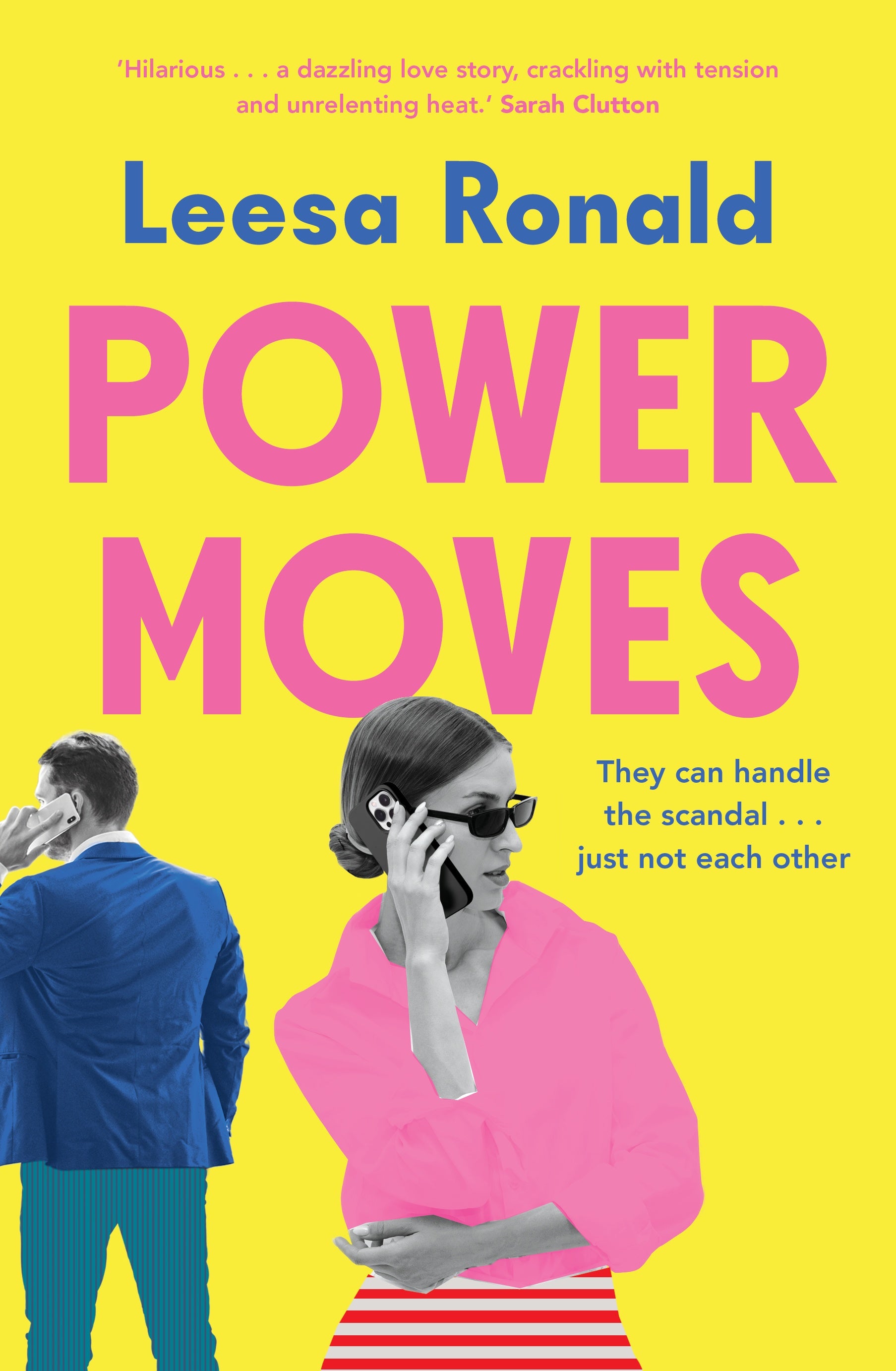 book cover of Power Moves by Leesa Ronald showing two people speaking on their mobile phones