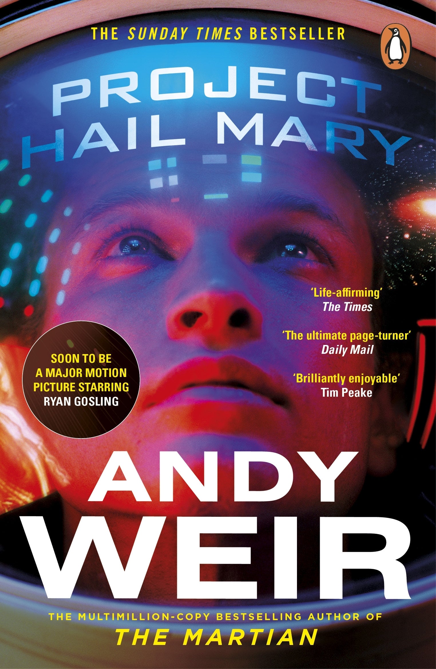 Book cover of 'Project Hail Mary' by Andy Weir with a futuristic design.