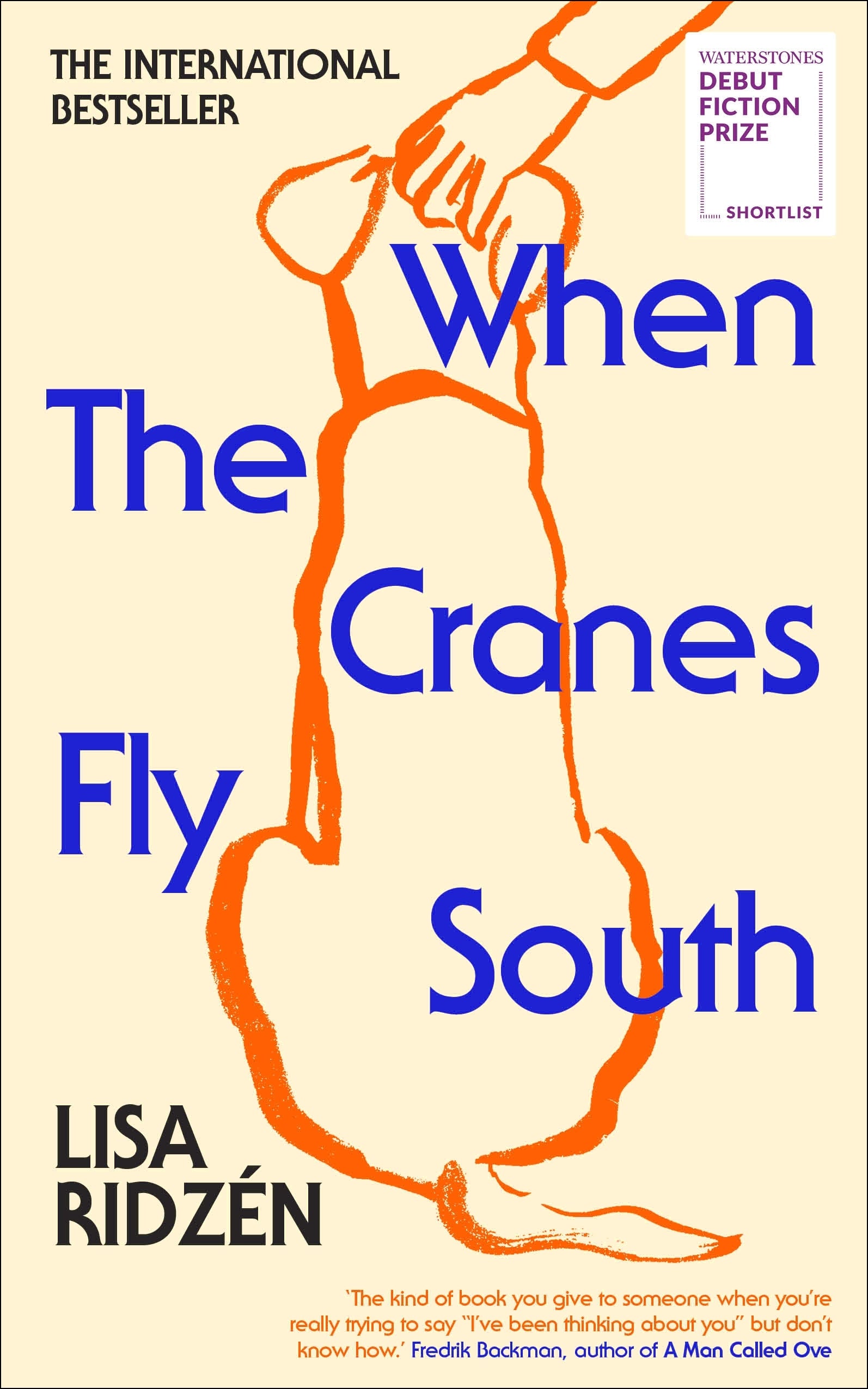 Book cover of 'When the Cranes Fly South' by Lisa Ridzen with a stylized illustration of a person holding hands.