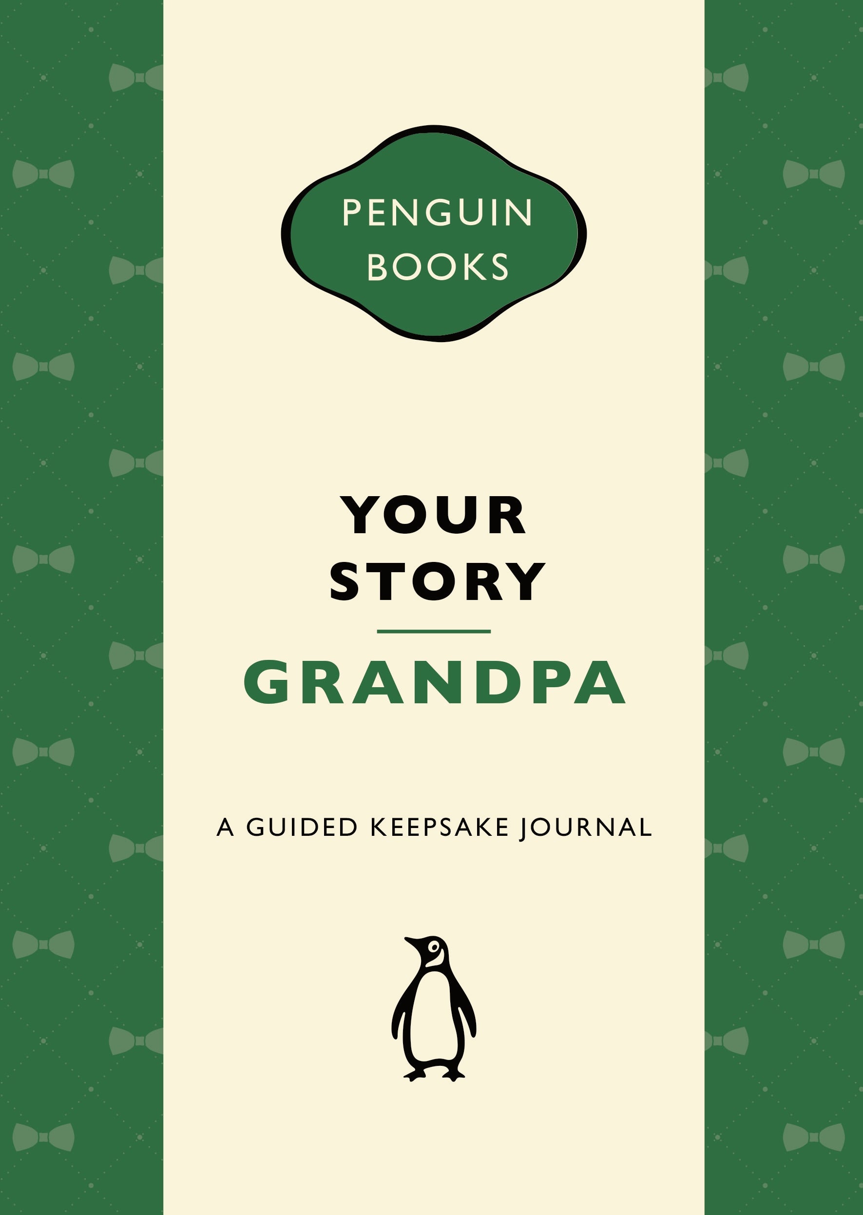 Penguin Books 'Your Story Grandpa' guided keepsake journal with green and beige design.