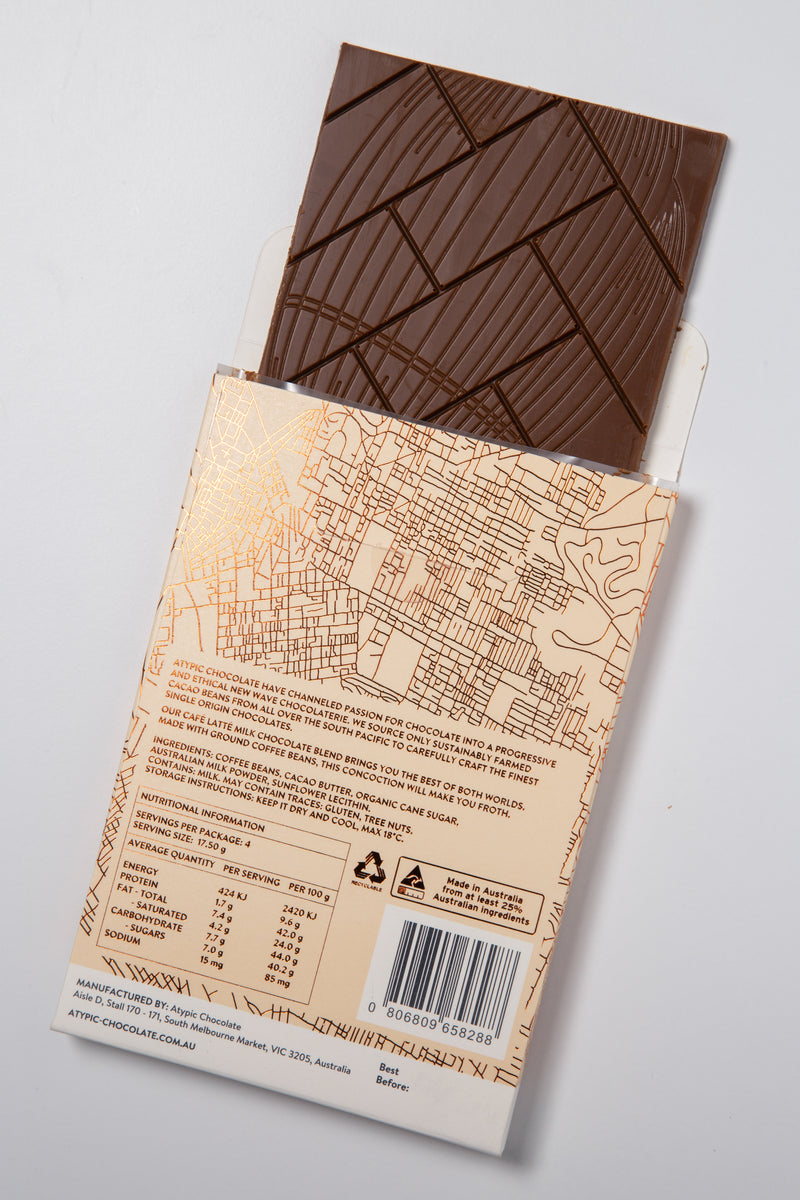 Atypic artiste chocolatier cafe latte chocolate booxies