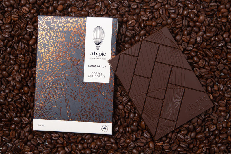 Atypic artiste chocolatier long black vegan chocolate booxies
